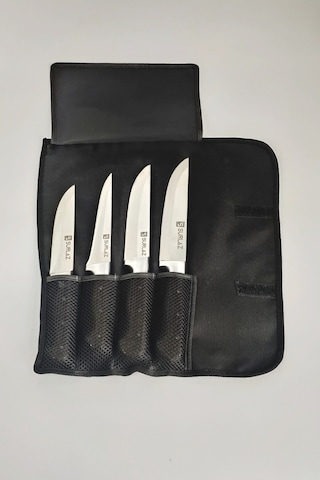 Sürmene Çantalı 4 Adet Bıçak Seti Ahşap