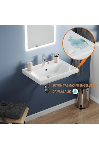 Turkuaz Frame Lavabo 65 x 45 CM Beyaz