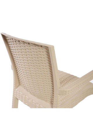 4'lü Set Rattan Victor Kollu Sandalye Koltuk Kapuçino Bej