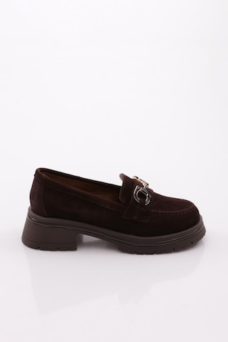 Dgn 5587 Kadın Loafer Ayakkabı Kahve Süet