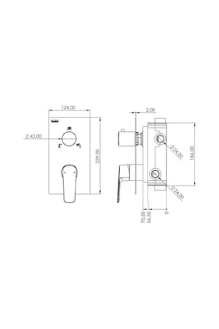 Ciera Pro 3 Yönlü Banyo Panel+batarya Kare-siyah