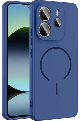 Ecruz Redmi Note 14 4g Kılıf M-safe Şarj Özellikli Ecrz Meta Kapak - Lacivert