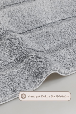 Elart Solid Banyo Halısı Paspas Takımı Pamuklu 2 Adet 60x100 Cm İndigo İndigo