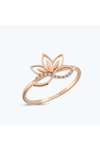 Altınbaş Pırlanta Lotus Çiçeği Yüzük Eeh971-14k