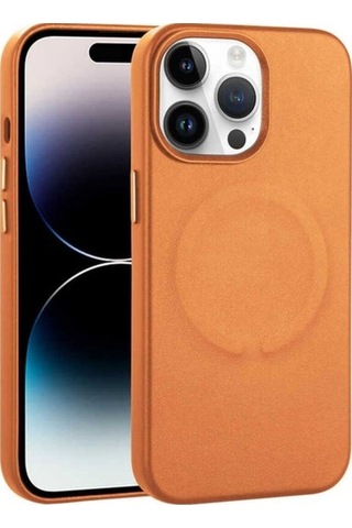 Apple Uyumlu iPhone 14 Pro Max Kılıf Pu Deri M-safe Wireless Şarj Özellikli Zore Derix Kapak Taba