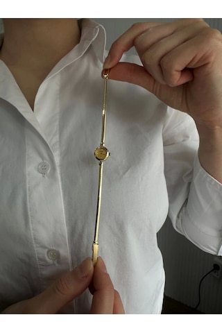 Arpaş 14 Ayar Altın Saatli Sade Bileklik 944 Gold Sarı Altın