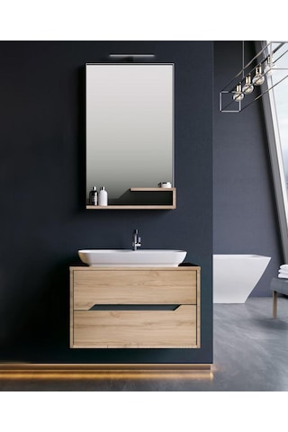 Orka Galia 80 Cm Mdf Legnano Banyo Dolabı Alt Modül Ve Lavabo Çok Renkli