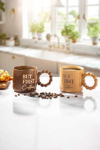 Emsan But First Coffee Krem Rengi Kupa 310 Ml Krem