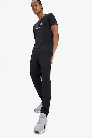 Defacto Esnek Kumaş Sporcu Jogger Eşofman Altı Slim Fit Dar Kesim Dokuma Üç Cepli Fermuarlı Paça B2780AX24SM Siyah