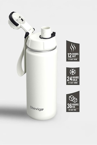 Stevig 1 Hand Leak-proof Sızdırmaz Çelik Termos 500 Ml Star Whıte St-220