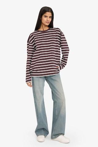 Defacto %100 Pamuk Loose Fit Çizgili Sweatshirt F7758ax26spbn338 Kahve-bn338