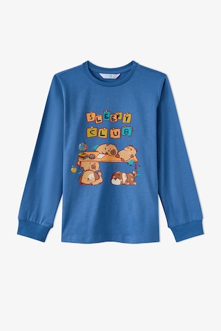 Penti Erkek Çocuk Mavi Sleepy Club Uzun Kollu Pamuklu 2li Pijama Takımı