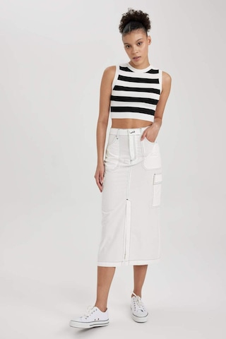 Defacto Coool Kargo Fit Poplin Midi %100 Pamuk Etek A8605AX23SMWT32 Beyaz
