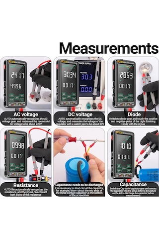 Aneng 683 Dokunmatik Ekran Ncv İndüksiyon Multimetre Dijital Yüksek Hassasiyetli Akıl Aralığı Yanmaya Dğ. Ölçüm Cihazları 44773543