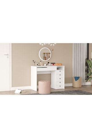 Robin Home Paris Makyaj Masası Aynalı Çekmeceli Şifonyer Beyaz
