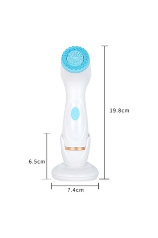 Sones Cnaier Ae-868 Pil İle Çalışan Silikon Ultrasonik Titreşimli Yüz Cilt Bakımı Elektrikli Yüz Temizleyici Mavi