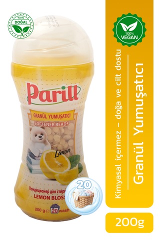 Parill Organik Vegan Granül Çamaşır Yumuşatıcı Limon Kokulu, 200g 20 Yıkama Yerli Üretim Tekli