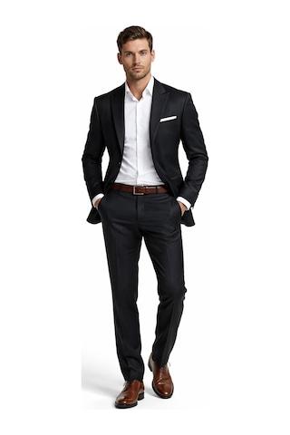 Suitmen Erkek Silim Çift Yırtmaçlı Takım Elbise Bgl-st05568 Siyah