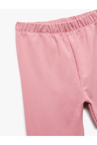 Koton Pamuklu Beli Lastikli Basic Tayt Pembe 6wmg40069ak Gül