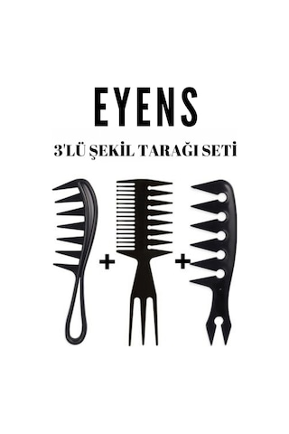 Eyens 3'lü Wax Şekil Tarağı Seti