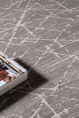 Clay Ct007a Gri Halı Modern Geometrik Desenli Triko Akrilik Pamuk Tabanlı Kaymaz Salon Halısı