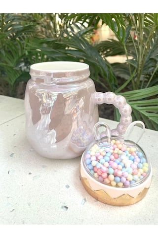 Tavşan Kapaklı Ponpon Kupa Mug Lila