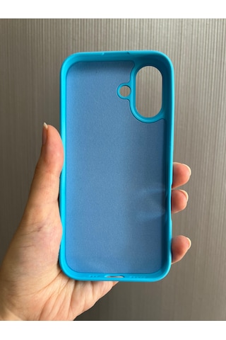 Apple Uyumlu iPhone 16 Logolu İçi Kadife Silikon Lansman Kılıf
