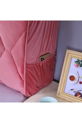 Sones Yatak Başı Her Şey Dahil Çarpışma Önleyici Kapitone Kalın Kumaş Koruyucu Kılıf, Boyut: 60x200cm İtalyan Kadife Mavisi