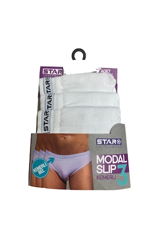 Epilons Zenvial Star 109 Erkek 3'lü Modal Slip Zenviall2 Beyaz