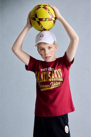 Defacto Galatasaray Kısa Kollu Pijama Üstü Şort Pijama Alt 2li Pijama Takımı Erkek Çocuk H7340a826hsrd119 Kırmızı-rd119