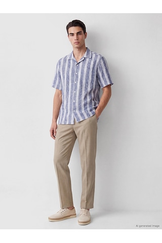 Lcwaıkıkı Classic Lacivert Regular Fit Çizgili Erkek Gömlek
