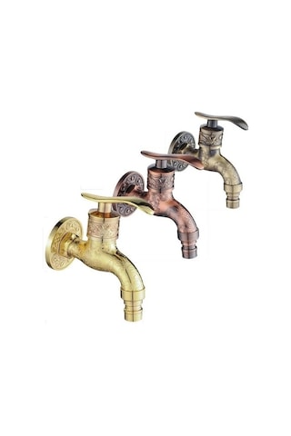 Joyhub Mingjin Shop2 E Tarzı Anituqe Bronz Çamaşır Makinesi Vinç Dekoratif Açık Musluk, Vintage Bahçe Bibcock Musluk Duvara Monte Paspas Musluk Pirinç Wf Z70yw2 Renkli Çok Renkli