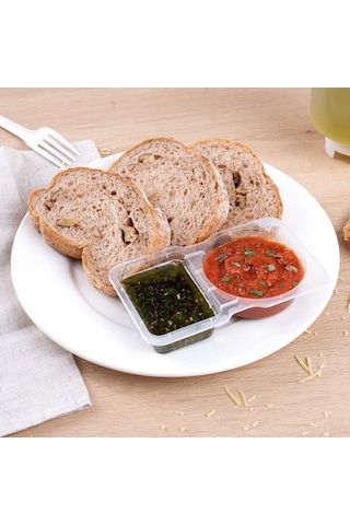 Fortunelane 5'li Çift Bölmeli Bisküvi Kutusu - 130ml Isı Dayanıklı -20 C/+120 C Şeffaf Şeffaf