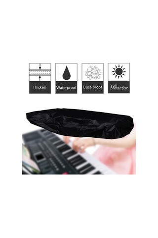 Sones Suya Dayanıklı Açılır Elektronik Klavye Kılıfı Oxford Kumaş Toz Kılıfı Bağcıklı Klavye Enstrüman Kılıfı, Boyut: 88 Tuş Siyah 124x49x36cm
