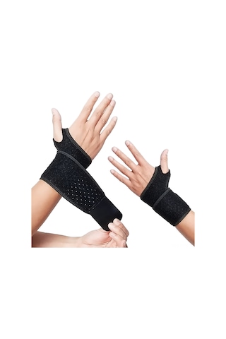 Geeksen Spor Ve Fitness İçin Esnek Elbilek Desteği - Sıkı Tutuş Ve Koruma Sağlar - 2 Adet Siyah Nilon+kauçuk Bileklik Bandı Çok Renkli