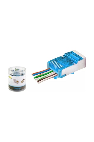 Nodar Nd2420 Mavi Cat6 Ezrj45 Metal Açık Uçlu Soket 8p/8c - 100adet