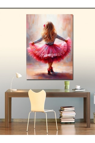 Kanvas Tablo Pembe Tütüyle Küçük Kız 50cmx70cm