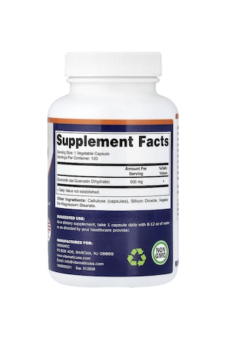Takviye Vitamatic, Quercetin, 500 Mg, 120 Veg Capsules
