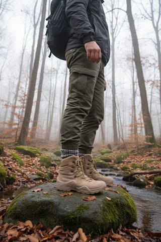 Muggo Ranger Tactical Askeri Fermuarlı Ve Bağcıklı Postal Çöl Botu Bej