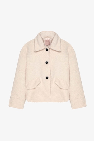 Quzu Gömlek Yaka Düğmeli Tüylü Ekru Kadın Ceket Ckt00887 Ekru