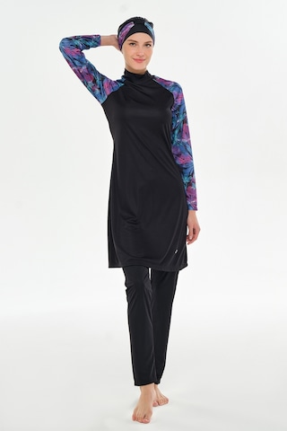 Reglan Kol Likralı Tam Kapalı Tesettür Mayo 3119 Siyah Siyah01 Siyah