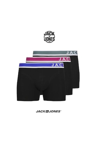Jack & Jones Jaceaston Solid Erkek 3 Lü Set Siyah Boxer 12281991 Çok Renkli