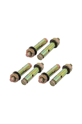 Iıvverr M10x70mm Çinko Kaplama Kol Ankraj Genişleme Cıvatası Bronz Tonu 6pcs M10x70mm Çinko Plakalı Ankraj Genişliği Perno Bronce Tono 6pcs