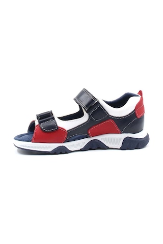Fast Step Hakiki Deri Unisex Çocuk Klasik Sandalet 006xca009 Mavi - Kırmızı