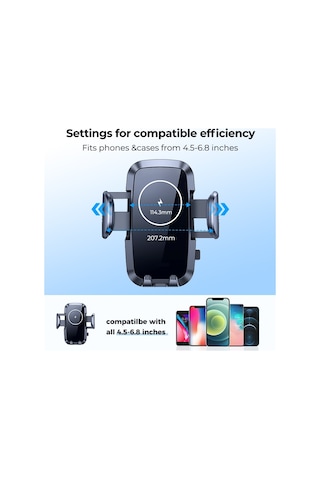 Hp-a04 15w Kablosuz Şarj Araba Telefon Tutucu Ayarlanabilir Cam V