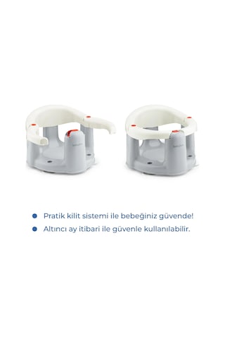 Babyjem Önden Açılır Banyo & Mama Oturağı Kum Beji Çok Renkli