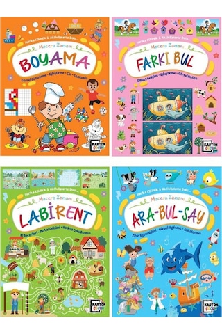 4e Macera Zaman Labirent Farkı Bul Boyama Arabul 4 Kitap