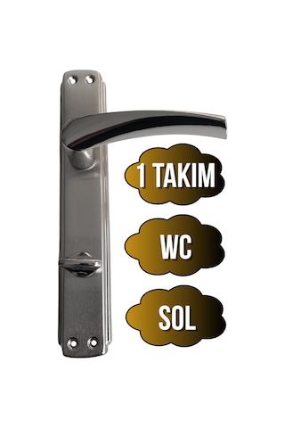 Serçe Bravo Krom İç Kapı Kolu Tuvalet Wc Ve Banyo Kapısı Kolu Aynalı Bir Kapılık Wc Sol 1 Takım
