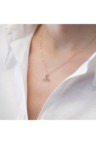 Ariş Kelt Sembolleri Dostluk Sembolü Triskele Altın Kolye