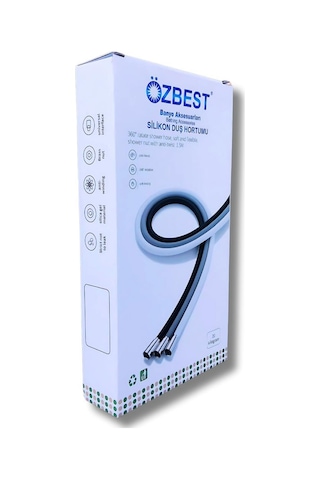 Özbest Silikonlu Duş Hortumu Gri 1.5m